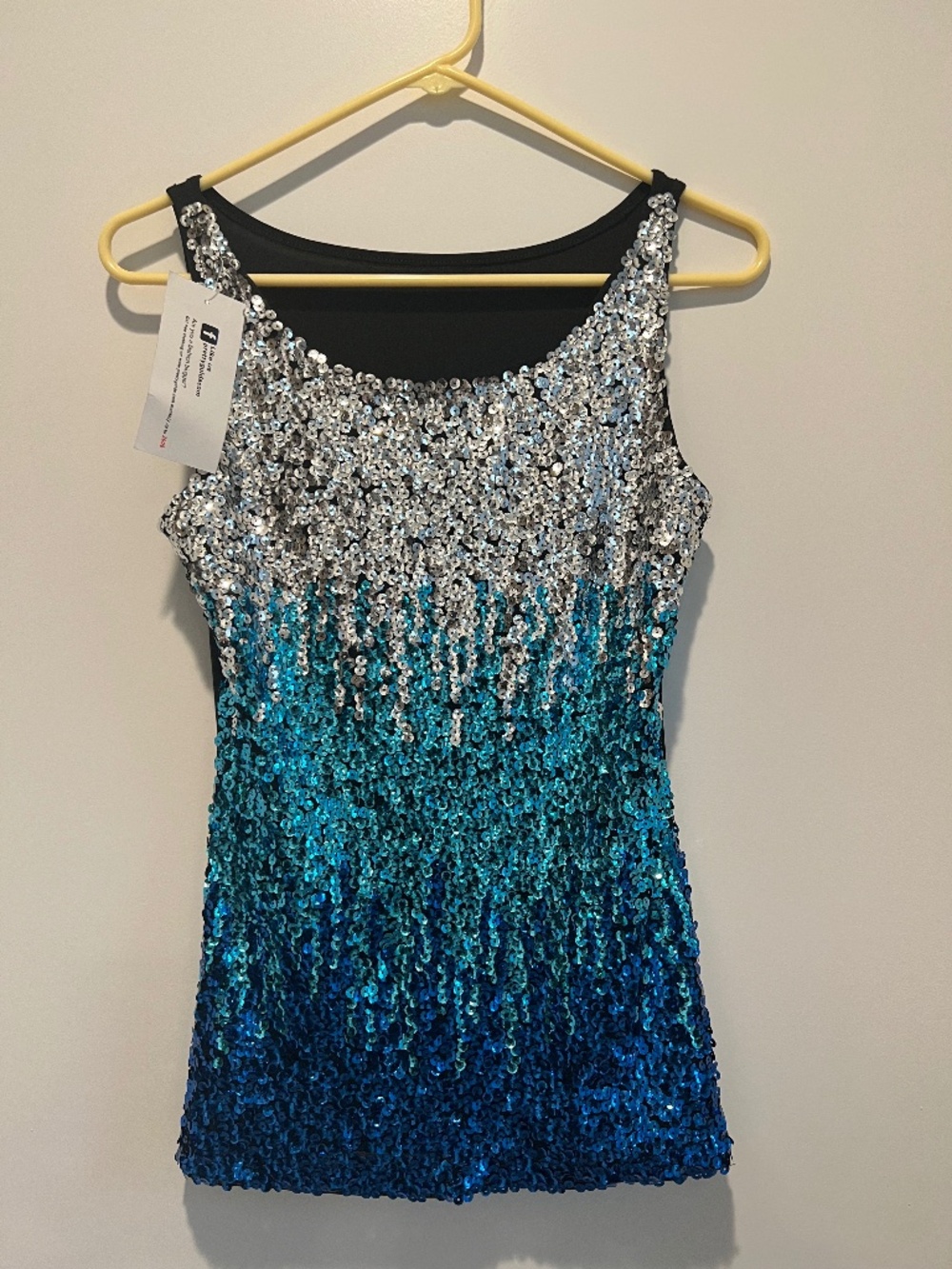 Sequined Sleeveless Top, Size Medium